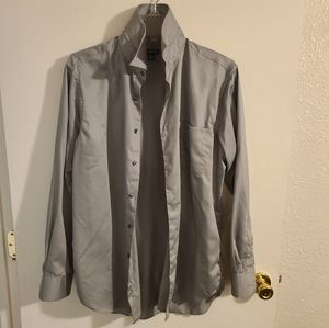 Silver Button Up Dress Shirt GEORGE